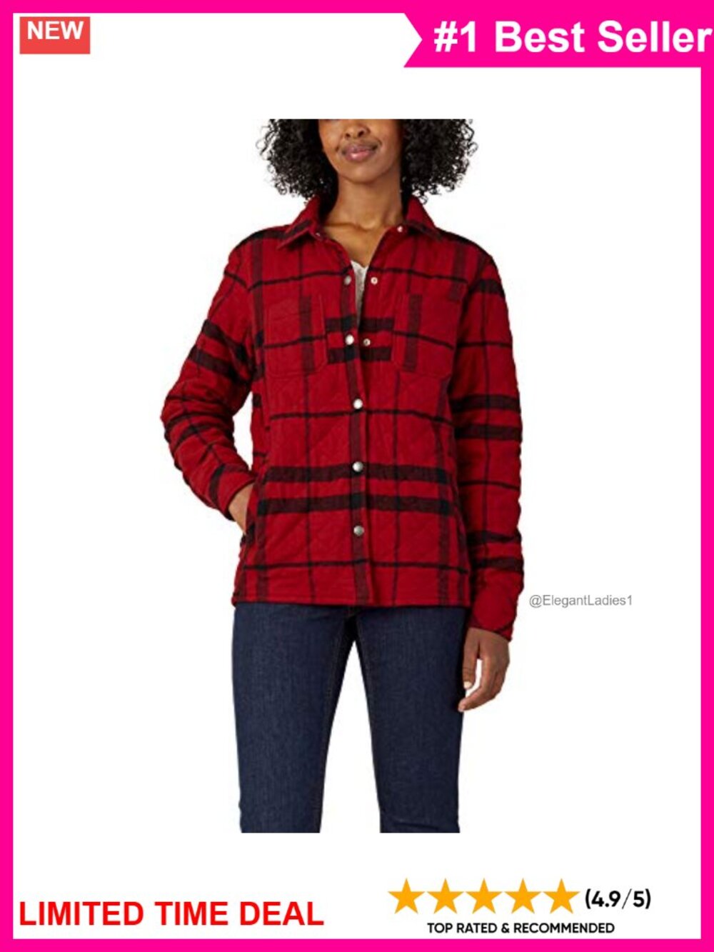 Quilted Flannel Shirt Jacket Jersey Lined Button Down Work Utility